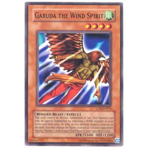 YuGiOh Labyrinth of Nightmare Common Garuda the Wind Spirit LON-070