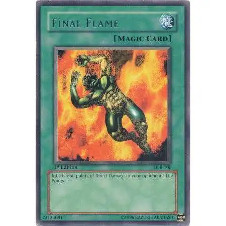 YuGiOh Legend of Blue Eyes White Dragon Rare Final Flame LOB-100