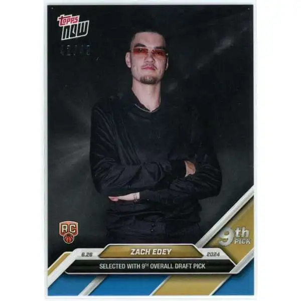 NBA Memphis Grizzlies 2024 NOW Basketball Blue 42/49 Zach Edey D-6 [Rookie Card, 9th Overall Draft Pick]