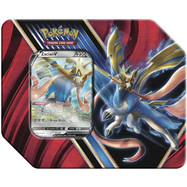 Pokemon Legends of Galar Zacian V Tin Set [5 Booster Packs & Promo Card]