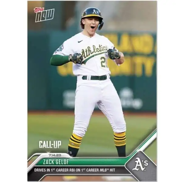 MLB Oakland A's 2023 Topps Now Baseball Zack Gelof Exclusive #568 [Rookie Card, Call Up, Drives in 1st Career RBI with 1st Career MLB Hit!]