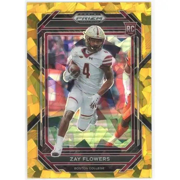 NFL 2023 Panini Prizm Draft Picks Gold Ice Prizm Zay Flowers #143 [Rookie]