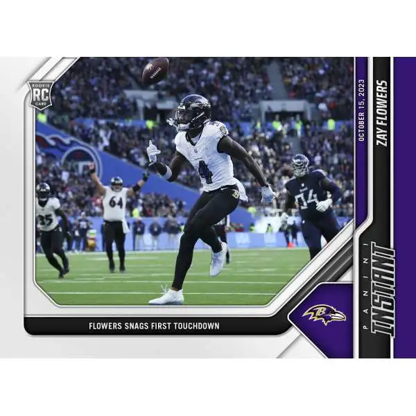 NFL Baltimore Ravens 2023 Panini Instant Football Zay Flowers #16 [Rookie, Snags First Touchdown]