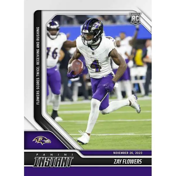 NFL Baltimore Ravens 2023 Panini Instant Football Zay Flowers #63 [Rookie, Flowers Scores Twice] []