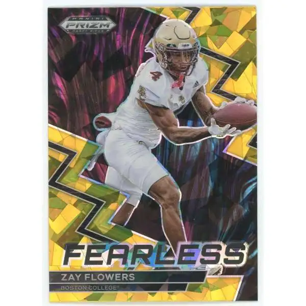 NFL 2023 Panini Prizm Draft Picks Gold Ice Prizm Zay Flowers F-24 [Rookie, Fearless]