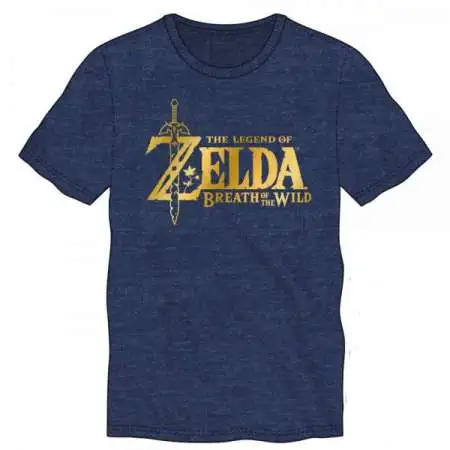 The Legend of Zelda Zelda Breath of the Wild Metallic Logo Mens Tee Shirt Apparel [Large]