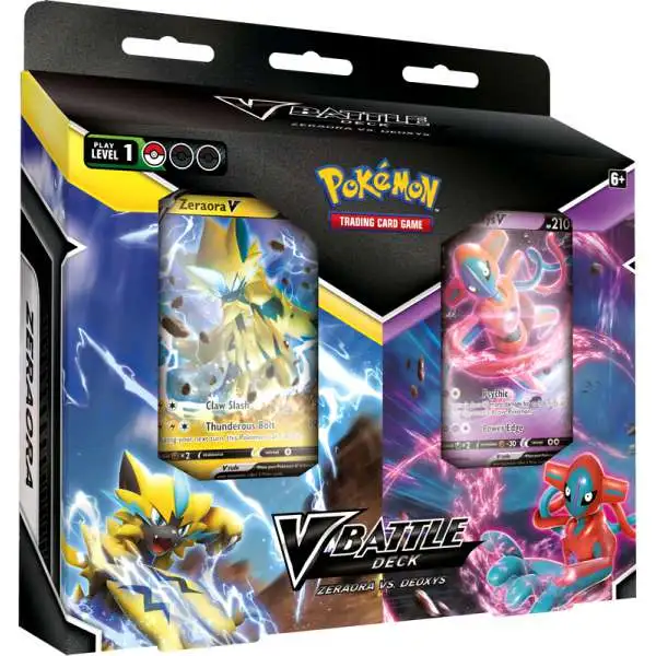 Pokemon Trading Card Game Zeraora vs. Deoxys V Battle Deck BUNDLE [2 Decks, 6 Trainer Cards, 5 Foil Trainer Cards, 3 Professor's Research Cards & More]