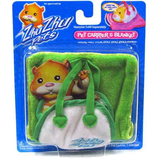 Zhu Zhu Pets Pet Carrier & Blanket Accessory Set [Green, Loose]