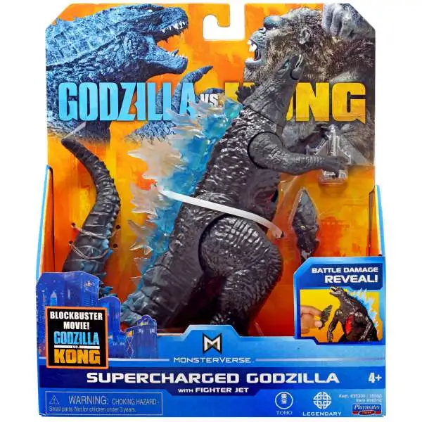 Godzilla Vs Kong Monsterverse Supercharged Godzilla Deluxe Action Figure [with Fighter Jet]