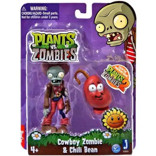 Plants vs. Zombies 2 Cowboy Zombie & Chili Bean 3-Inch Figure 2-Pack