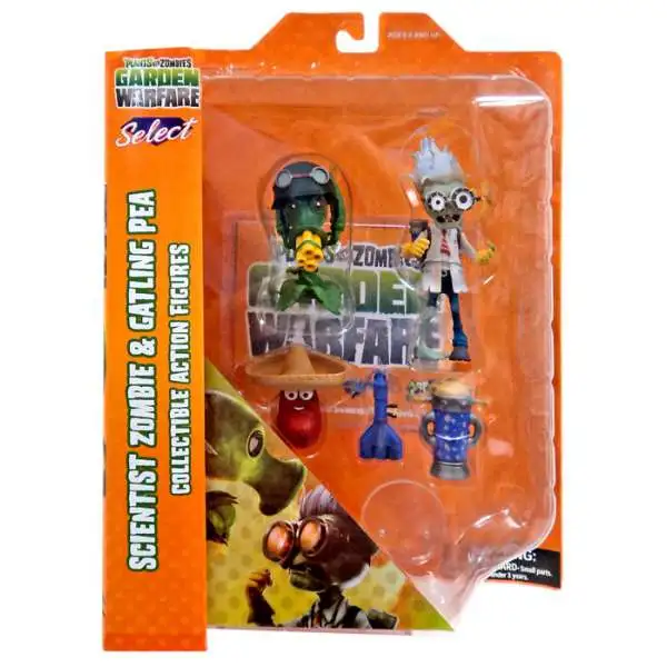 Plants vs. Zombies Garden Warfare Scientist vs. Gatling Pea Action Figure 2-Pack