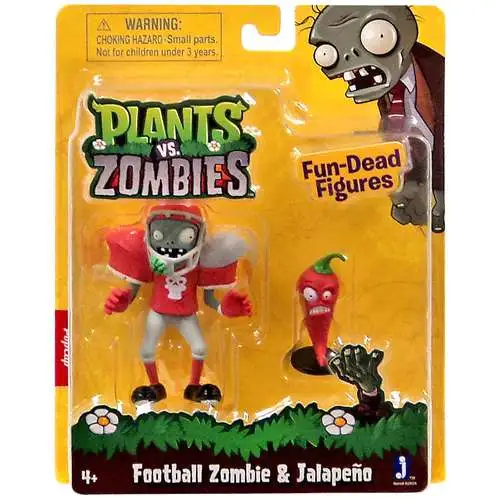 Plants vs. Zombies Fun-Dead Figures Football Zombie & Jalapeno 3-Inch Figure 2-Pack