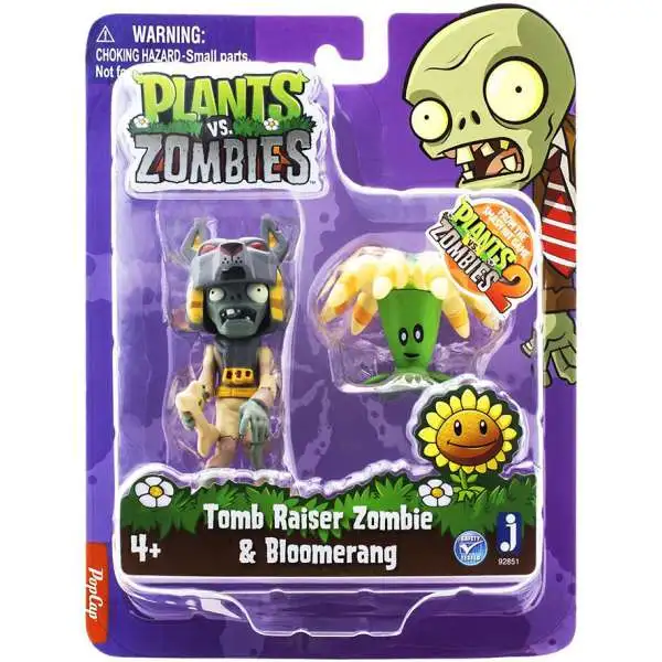 Plants vs. Zombies 2 Tomb Raiser Zombie & Boomerang 3-Inch Figure 2-Pack