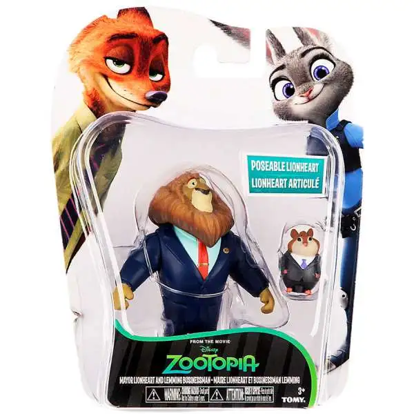 Disney Zootopia Mayor Lionheart & Lemming Businessman Mini Figure 2-Pack
