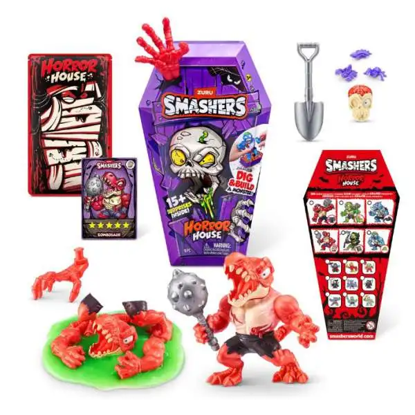 Smashers Horror House Zombosaur MEDIUM Mystery Pack [RED Hand, 15+ Surprises Inside!]